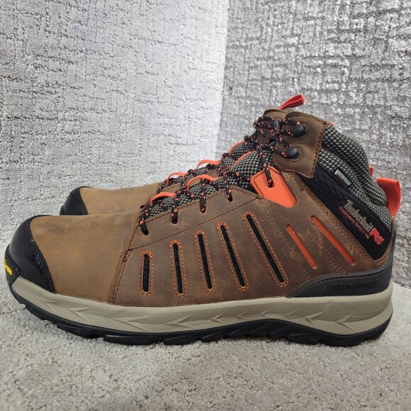 Timberland Pro Trailwind Men's 14 Brown Leather Waterproof Composite Toe Boots - Picture 3 of 11